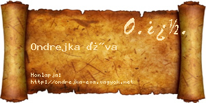 Ondrejka Éva névjegykártya